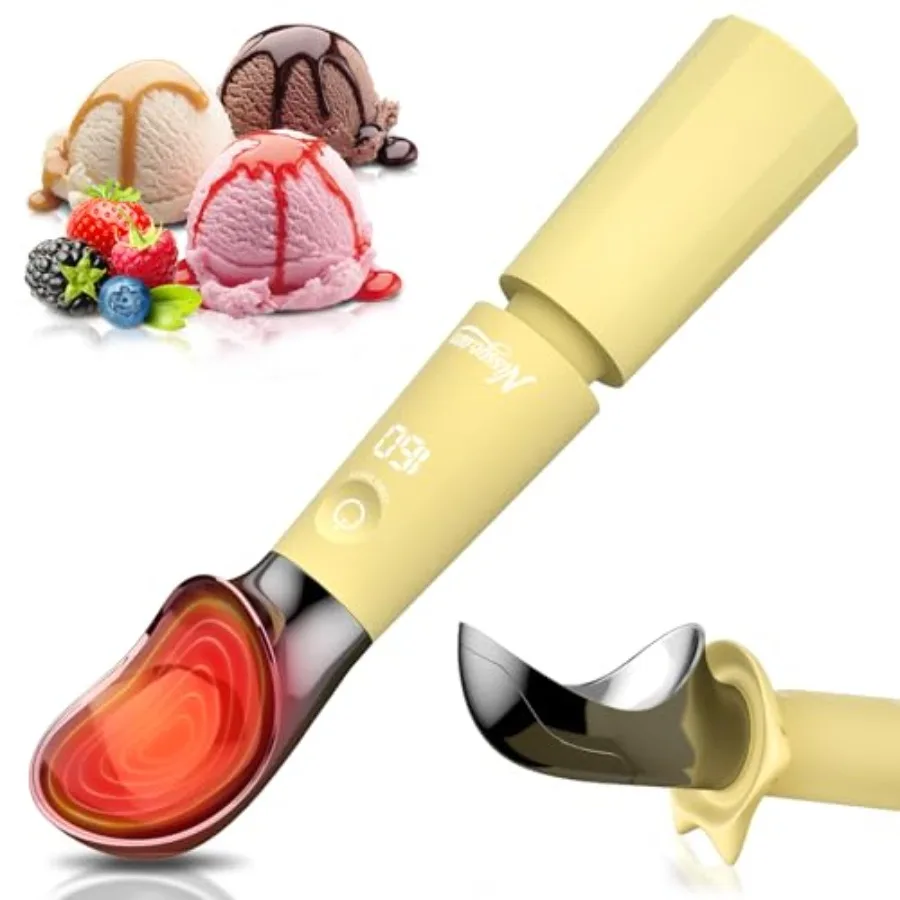 Heated Ice Cream Scoop Rechargeable, Electric Ice Cream Scooper with Removable Battery andDrip-Proof Stand, OneTouch 3 Fast Hea
Heated Ice Cream Scoop Rechargeable, Electric Ice Cream Scooper with Removable Battery andDrip-Proof Stand, OneTouch 3 Fast Hea