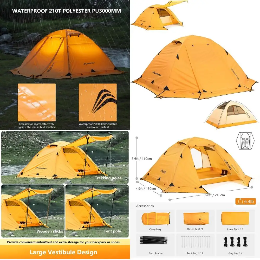 Легкая зимняя палатка для двоих: водонепроницаемая, двухслойная, простая в установке, подходит для кемпинга и походов
Легкая зимняя палатка для двоих: водонепроницаемая, двухслойная, простая в установке, подходит для кемпинга и походов