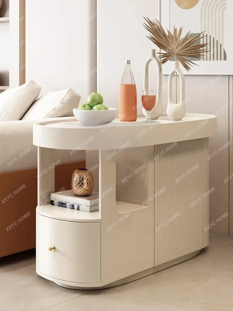 A Cream Style Portable Tea Side Cabinet Household Living Room White Storage Cabinet
A Cream Style Portable Tea Side Cabinet Household Living Room White Storage Cabinet