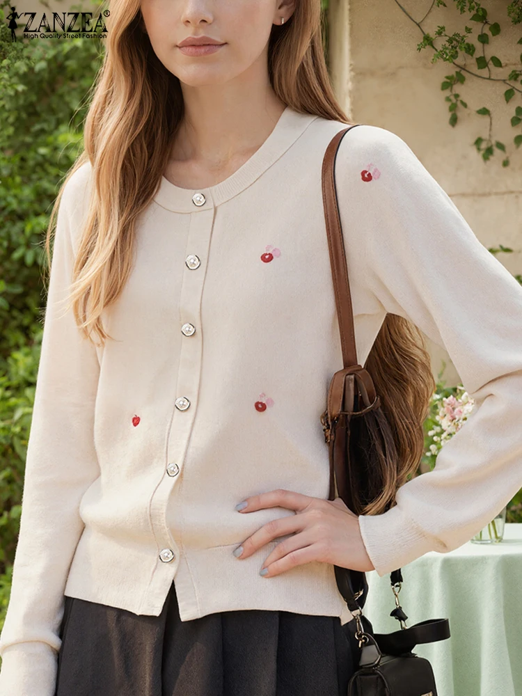 Fashion Cardigan ZANZEA 2025 Autumn Korean Vintage Cherry Embroidery Tops Casual Buttons Tunics Women Long Sleeve Blouses
Fashion Cardigan ZANZEA 2025 Autumn Korean Vintage Cherry Embroidery Tops Casual Buttons Tunics Women Long Sleeve Blouses