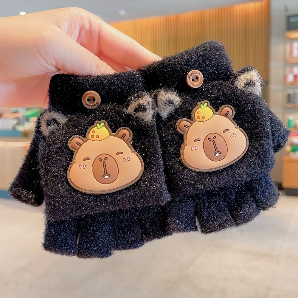 New 6-10 Years Old Half Gloves Cute Capybara Thickened Knitted Mitten Elastic Cold-Proof Writing Gloves School
New 6-10 Years Old Half Gloves Cute Capybara Thickened Knitted Mitten Elastic Cold-Proof Writing Gloves School