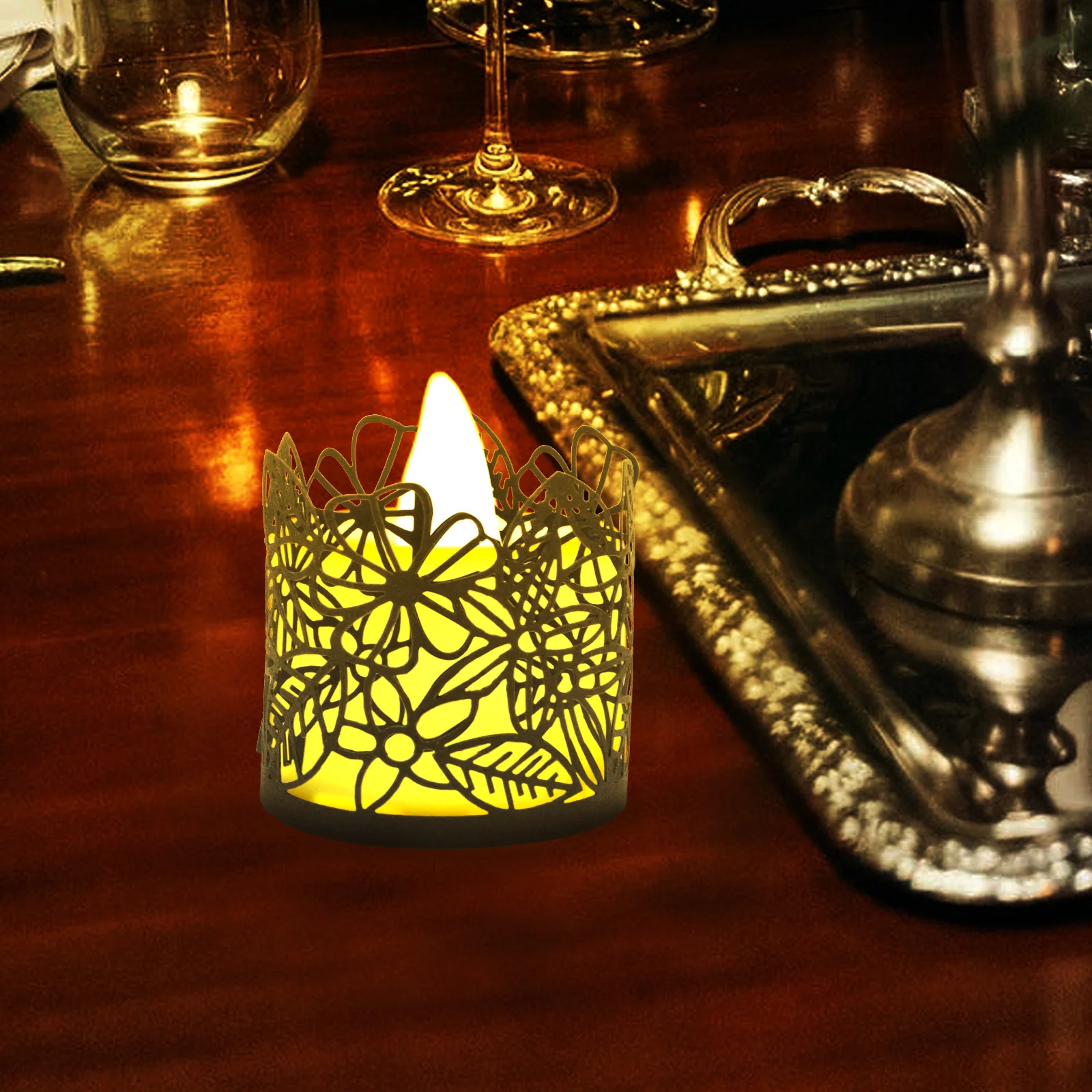 50 Pcs Hollow Tea Light Wrapper Tealight Holders Lampshade Lights Decorations Paper Wraps 
50 Pcs Hollow Tea Light Wrapper Tealight Holders Lampshade Lights Decorations Paper Wraps
