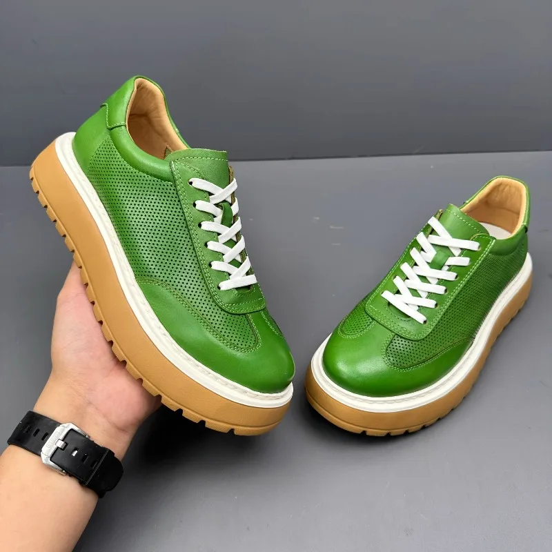 Новая модная мужская обувь из воловьей кожи, дышащая спортивная повседневная обувь из натуральной кожи, дышащие кроссовки с сеткой 
Новая модная мужская обувь из воловьей кожи, дышащая спортивная повседневная обувь из натуральной кожи, дышащие кроссовки с сеткой