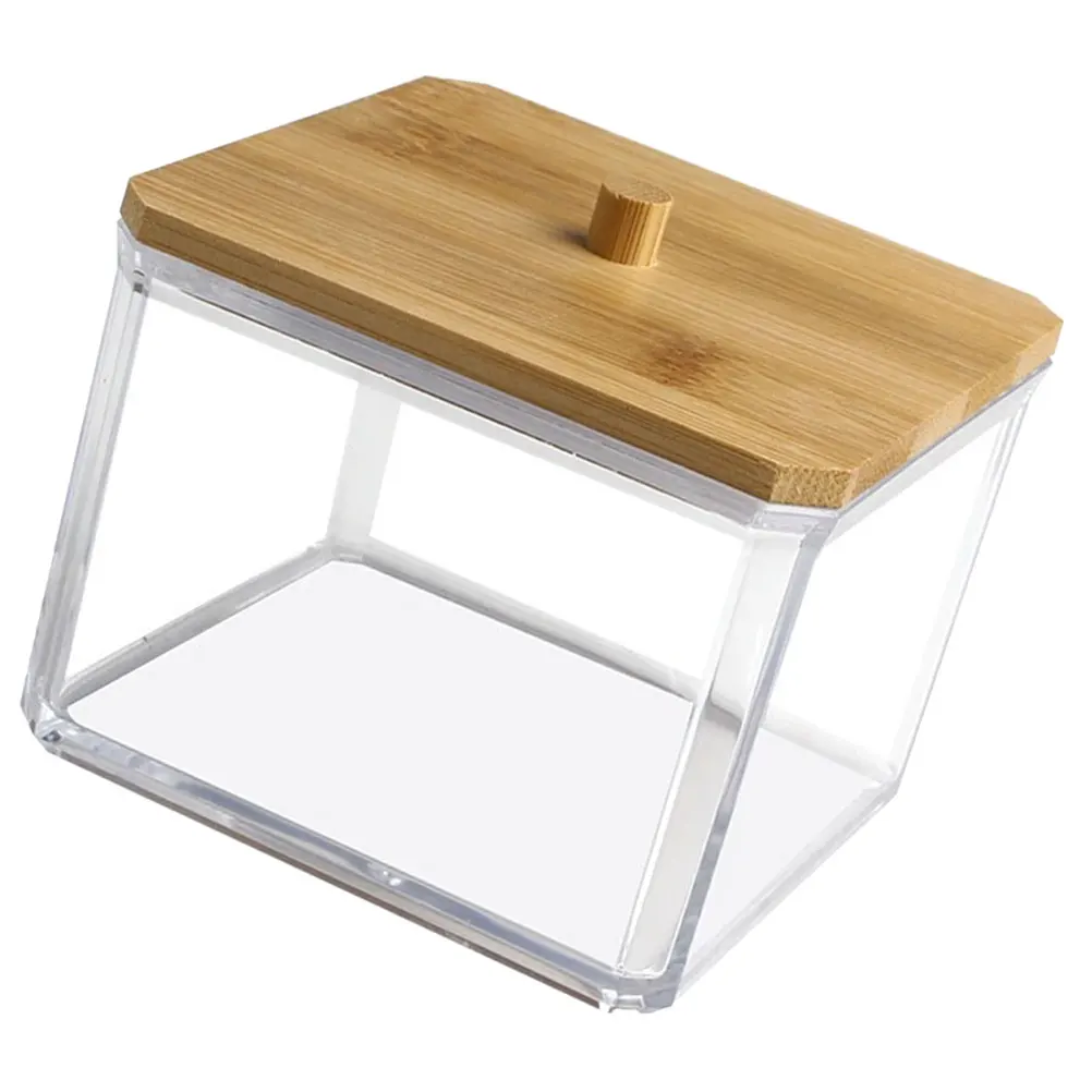 Transparent Acrylic Bamboo Lid Storage Box for Cotton Swabs Pads Multipurpose Organizer Container Bathroom Bedroom Accessories
Transparent Acrylic Bamboo Lid Storage Box for Cotton Swabs Pads Multipurpose Organizer Container Bathroom Bedroom Accessories