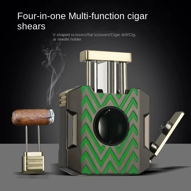 Cigar Cutter Portable Zinc Alloy 4 In 1 Cigar Tool with Flat and V Cutter Puncher Needle Holder Smoking Accessories Cool Gadgets
Cigar Cutter Portable Zinc Alloy 4 In 1 Cigar Tool with Flat and V Cutter Puncher Needle Holder Smoking Accessories Cool Gadgets