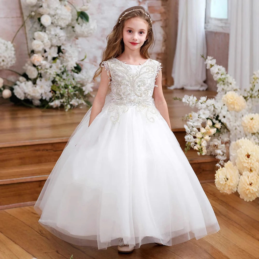 Customized Glitter Sequin Beaded Appliqued Tulle Flower Girl Dresses Bridesmaid Dress Birthday Party Dress Wedding Pageant Gowns
Customized Glitter Sequin Beaded Appliqued Tulle Flower Girl Dresses Bridesmaid Dress Birthday Party Dress Wedding Pageant Gowns