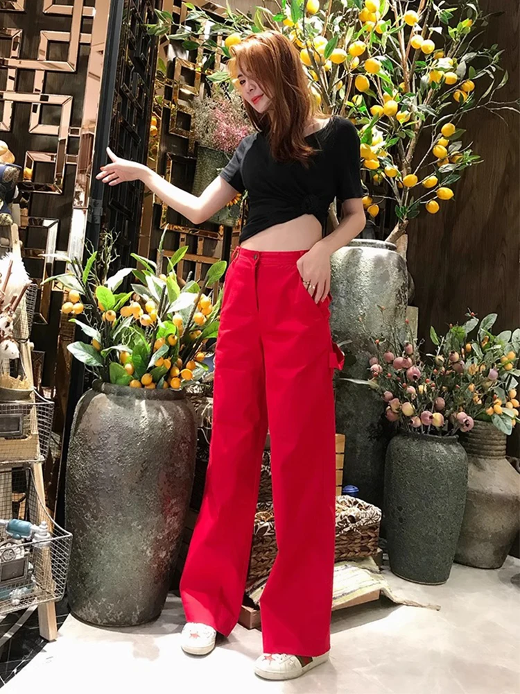 High Waist Red Wide Leg Pants Long Casual Fashionable Women's High Heel Lengthening Pants Spring Summer Autumn Workwear
High Waist Red Wide Leg Pants Long Casual Fashionable Women's High Heel Lengthening Pants Spring Summer Autumn Workwear