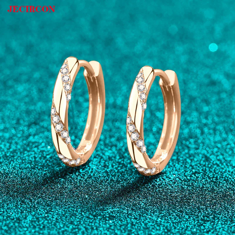 JECIRCON S925 Sterling Silver Champagne Gold Hoop Earrings with Moissanite, Minimalist INS Style Elegant Ear Buckle for Women
JECIRCON S925 Sterling Silver Champagne Gold Hoop Earrings with Moissanite, Minimalist INS Style Elegant Ear Buckle for Women