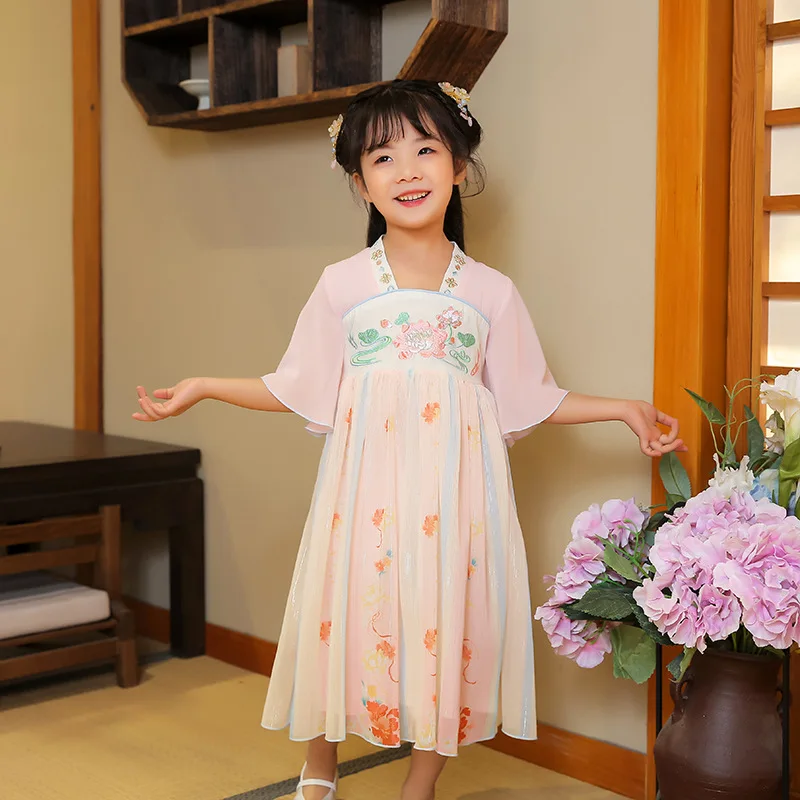 Новинка для девочек, летняя Улучшенная юбка Hanfu в китайском стиле с коротким рукавом, Детская тонкая ретро юбка средней длины, симпатичная Юбка Hanfu для девочек
Новинка для девочек, летняя Улучшенная юбка Hanfu в китайском стиле с коротким рукавом, Детская тонкая ретро юбка средней длины, симпатичная Юбка Hanfu для девочек