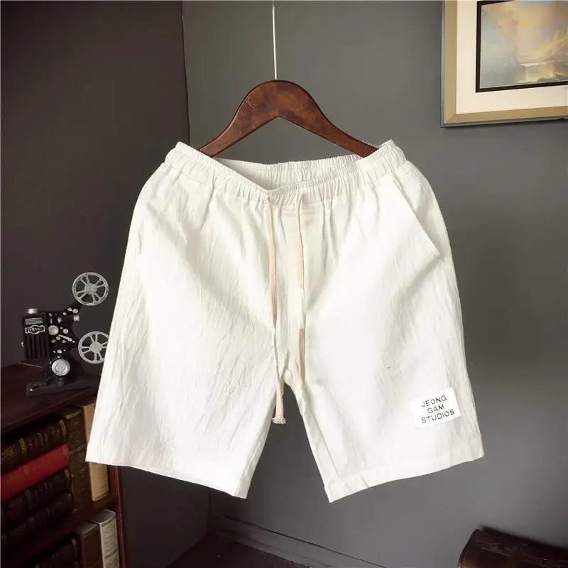 Summer Men's Breathable Shorts Linen Loose Comfortable Straight Solid Letter Shorts Casual Lace-up Elastic Waist Middle Pants
Summer Men's Breathable Shorts Linen Loose Comfortable Straight Solid Letter Shorts Casual Lace-up Elastic Waist Middle Pants
