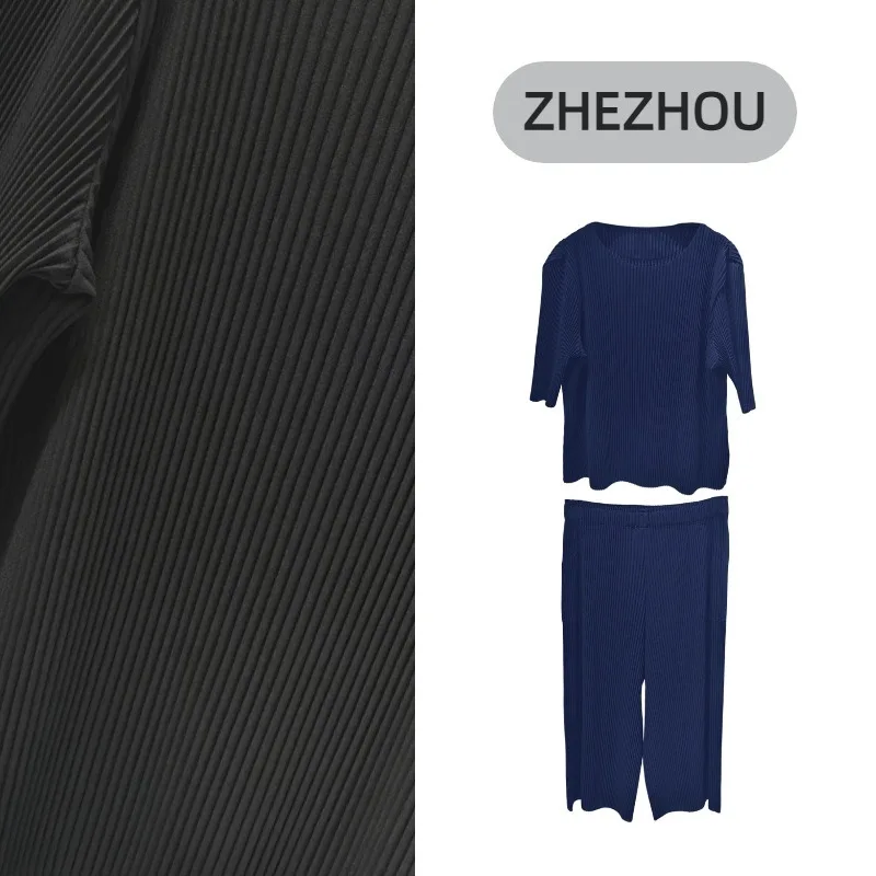 Miyake Pleated Pantsuit Women 2025 Minimalist Commuter Casual Cropped Pants 2-Piece Set Solid Loose Fit Autumn Full Set Thick
Miyake Pleated Pantsuit Women 2025 Minimalist Commuter Casual Cropped Pants 2-Piece Set Solid Loose Fit Autumn Full Set Thick