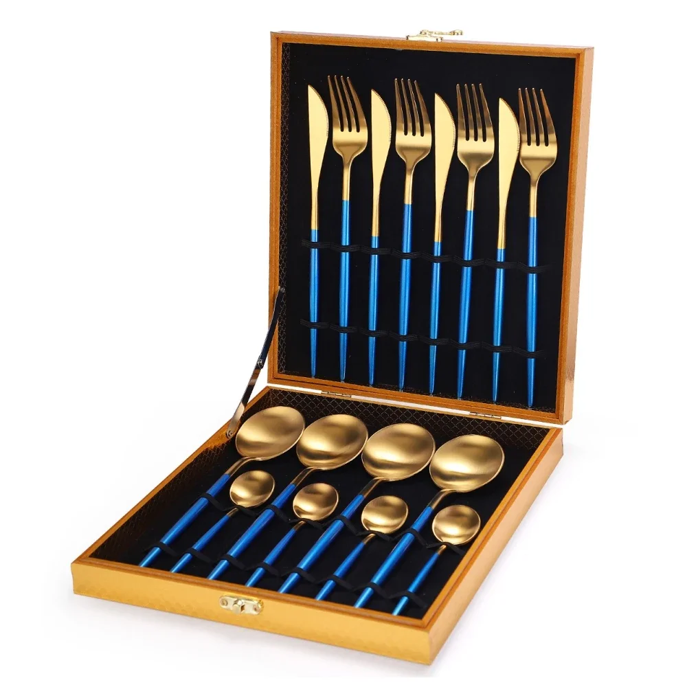 16Pcs Gold Stainless Steel Tableware Knife Fork Spoon Kitchen Cutlery Wedding
16Pcs Gold Stainless Steel Tableware Knife Fork Spoon Kitchen Cutlery Wedding