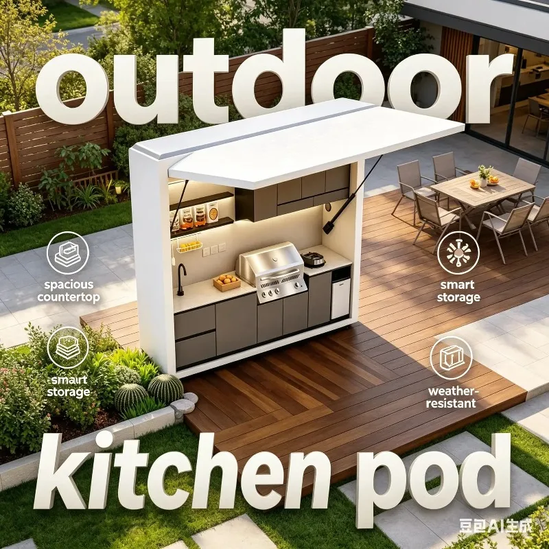 Customized Outdoor Kitchen Pod Luxury Stainless Steel Modular Outdoor Cooking Station for Backyard Patio Garden BBQ Use
Customized Outdoor Kitchen Pod Luxury Stainless Steel Modular Outdoor Cooking Station for Backyard Patio Garden BBQ Use