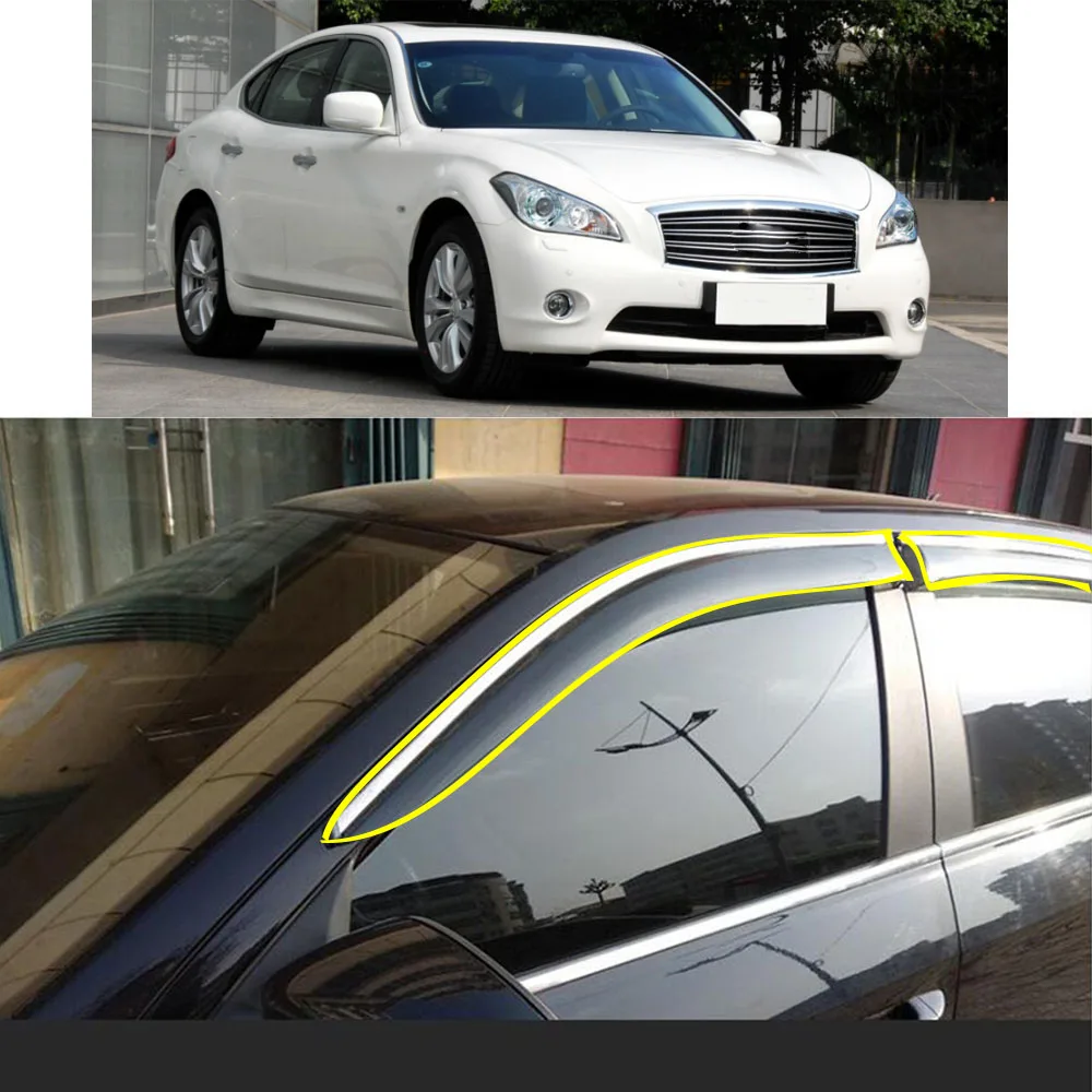 Car Body Styling Sticker Plastic Window Glass Wind Visor Rain/Sun Guard Vent For INFINITI M37 M35 M25 2011 2012 2013
Car Body Styling Sticker Plastic Window Glass Wind Visor Rain/Sun Guard Vent For INFINITI M37 M35 M25 2011 2012 2013