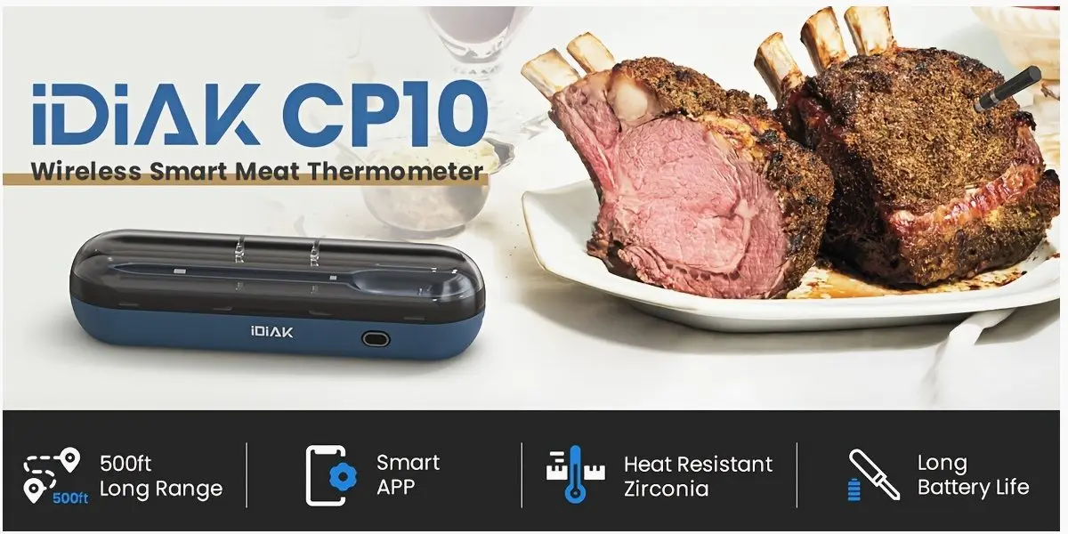 Smart Wireless Meat Thermometer for Grilling, Smoking, Baking & Sous Vide – Dual-Sensor Probe with Long-Range Signal, Customizable Alerts, Easy-to-Read Display, Compact Design for Oven, Grill, Smoker & More – Thoughtful Gift for Cooking Enthusiasts
Smart Wireless Meat Thermometer for Grilling, Smoking, Baking & Sous Vide – Dual-Sensor Probe with Long-Range Signal, Customizable Alerts, Easy-to-Read Display, Compact Design for Oven, Grill, Smoker & More – Thoughtful Gift for Cooking Enthusiasts