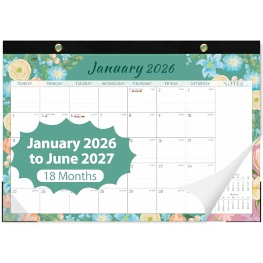2026 Desk Calendar, Monthly Calendar, 18 Months Jan 2026 - Jun 2027,Large Desktop Calendar 17" x 12" for Home, Office or School
2026 Desk Calendar, Monthly Calendar, 18 Months Jan 2026 - Jun 2027,Large Desktop Calendar 17" x 12" for Home, Office or School
