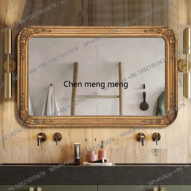 American old fireplace decoration, vanity mirror European luxury bathroom, French retro square bathroom mirror
American old fireplace decoration, vanity mirror European luxury bathroom, French retro square bathroom mirror