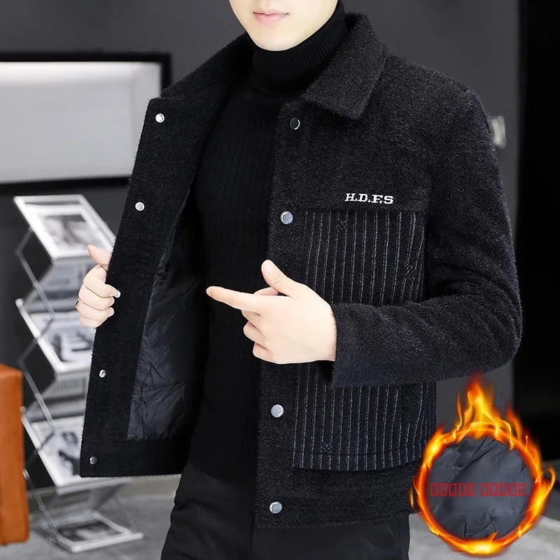 Autumn Winter Thiened Knitted Jaet Coat Men's Korean Faion High Quali Gold Mink Collar Busin Casual Slim Fit Bla
Autumn Winter Thiened Knitted Jaet Coat Men's Korean Faion High Quali Gold Mink Collar Busin Casual Slim Fit Bla