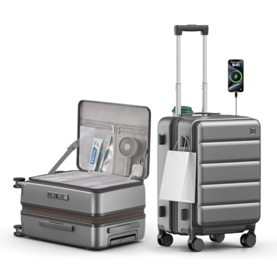 Expandable 20Inch Carry On Luggage Airline Approved - Top Opening Hardside Travel Suitcase Unbreakable -with Cup Holder, USB Ch
Expandable 20Inch Carry On Luggage Airline Approved - Top Opening Hardside Travel Suitcase Unbreakable -with Cup Holder, USB Ch
