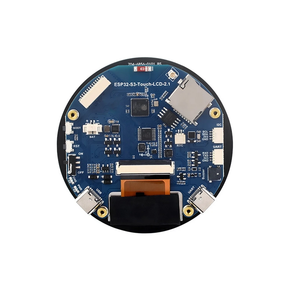 BAAJ-2,1-дюймовый круглый сенсорный экран, макетная плата, чип ESP32-S3, Wi-Fi/BLE5, встроенный QMI8658, шестиосевой датчик
BAAJ-2,1-дюймовый круглый сенсорный экран, макетная плата, чип ESP32-S3, Wi-Fi/BLE5, встроенный QMI8658, шестиосевой датчик