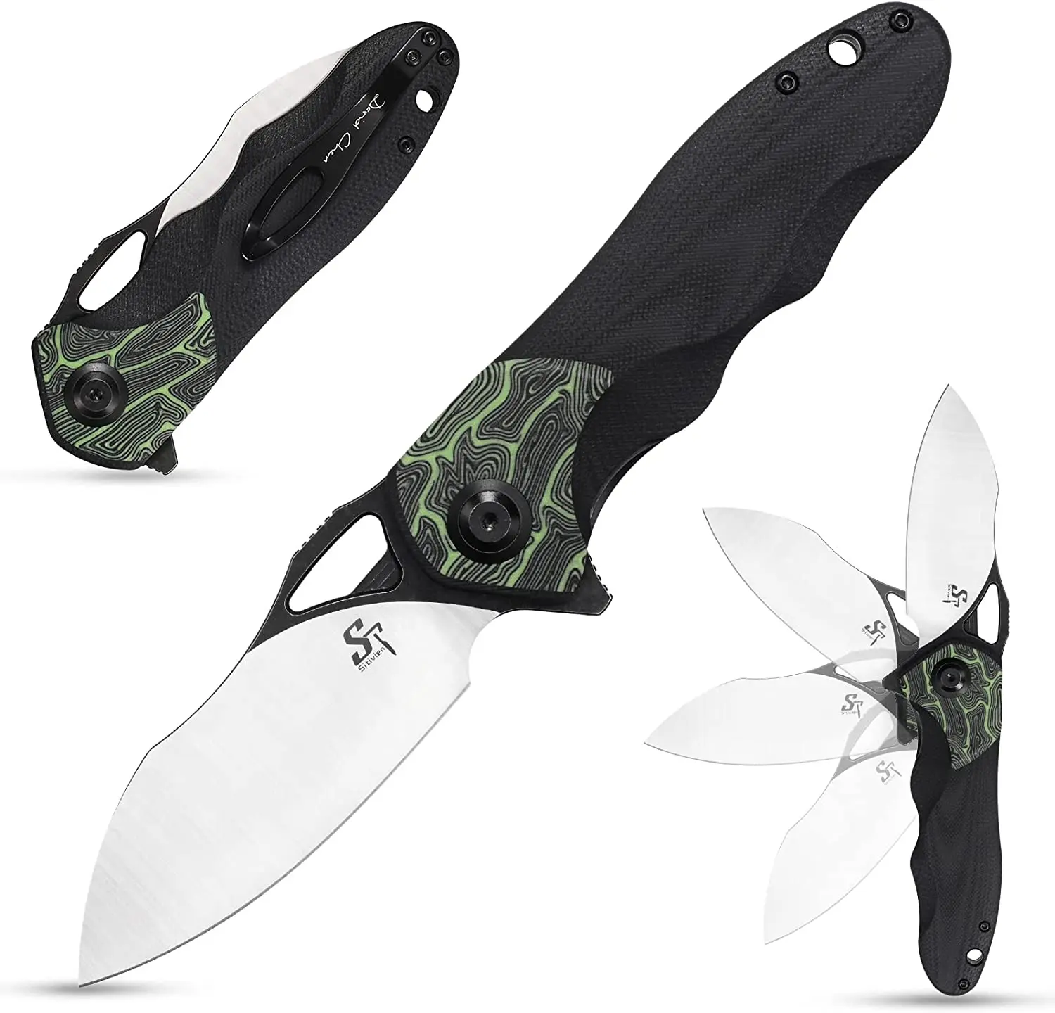 Sitivien ST154 Folding Knife, Sandvik 14C28N Steel Blade,G10 Handle EDC Tool Knifes for Working Camping Hunting Survival Hiking
Sitivien ST154 Folding Knife, Sandvik 14C28N Steel Blade,G10 Handle EDC Tool Knifes for Working Camping Hunting Survival Hiking