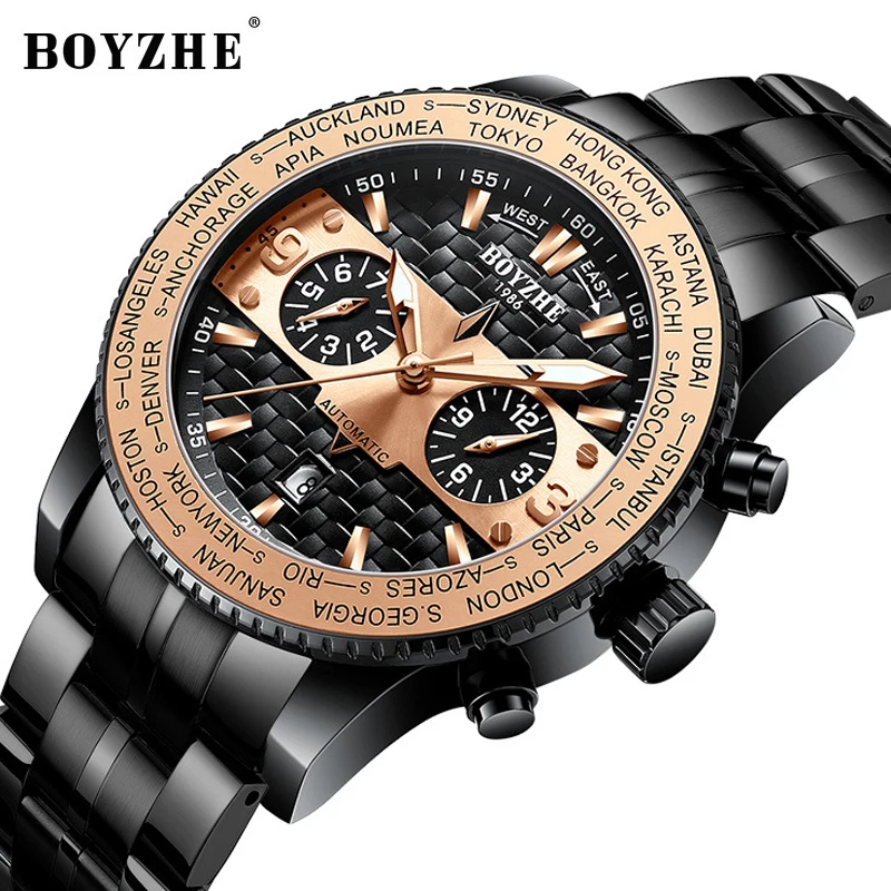 BOYZHE Роскошные механические часы для мужчин Date Week Мужские часы из нержавеющей стали Водонепроницаемые светящиеся спортивные военные мужские часы
BOYZHE Роскошные механические часы для мужчин Date Week Мужские часы из нержавеющей стали Водонепроницаемые светящиеся спортивные военные мужские часы
