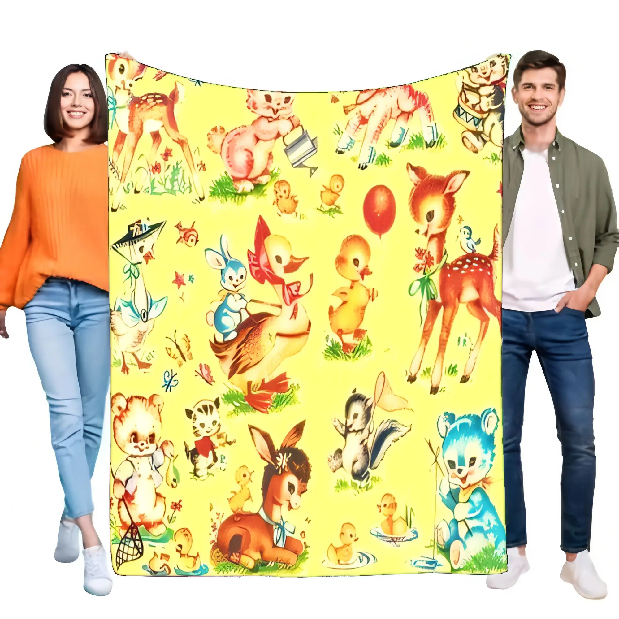 Vintage Retro Yellow Cartoon Animal, Soft Cozy Warm Fleece Throw Blanket for Kids Nursery Bed Sofa Decor Birthday Christmas Gift
Vintage Retro Yellow Cartoon Animal, Soft Cozy Warm Fleece Throw Blanket for Kids Nursery Bed Sofa Decor Birthday Christmas Gift