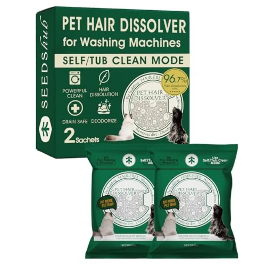 Pet Hair Dissolver for Washing Machine - Dog and Cat Hair Remover, 96.7% Hair Dissolution, Stain/Hair Remover for Laundry, 2 Sa
Pet Hair Dissolver for Washing Machine - Dog and Cat Hair Remover, 96.7% Hair Dissolution, Stain/Hair Remover for Laundry, 2 Sa
