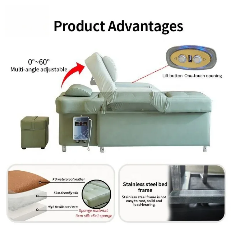 Salon Multifunctional Head Spa Equipment Foot Massage Table Thai Hair Washing Shampoo Bed
Salon Multifunctional Head Spa Equipment Foot Massage Table Thai Hair Washing Shampoo Bed