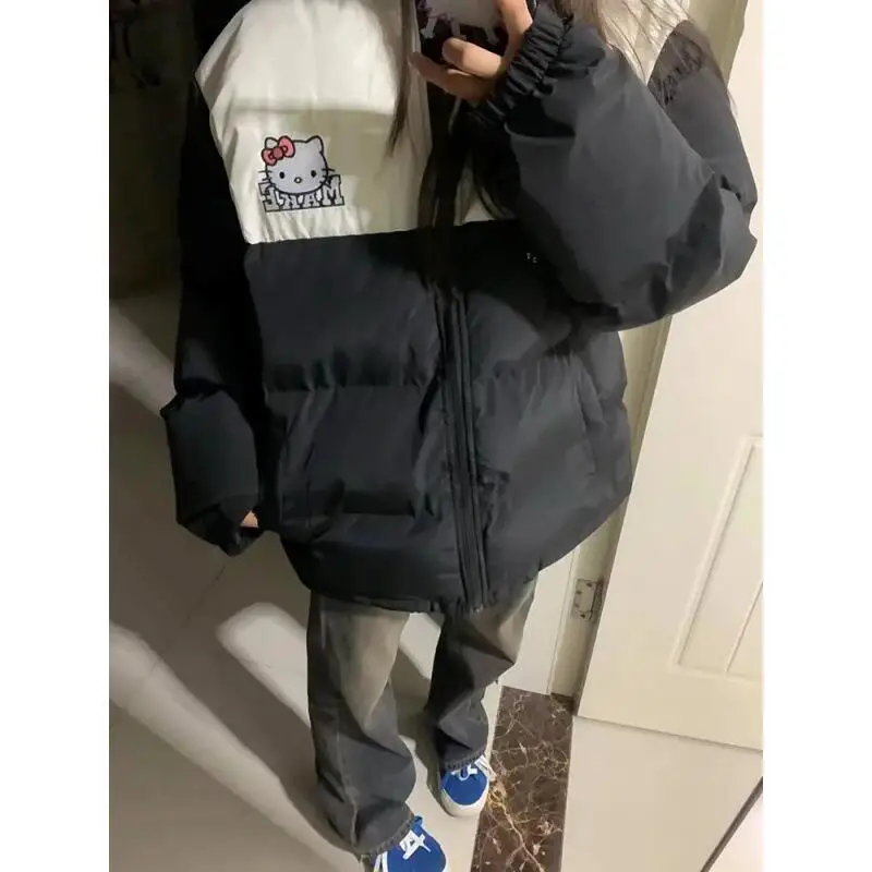 Hello Kittys Women Down Jacket Sanrios Girls Winter Thickened Hooded Coat Cute Student Embroidery Tops Loose Warm Cotton Clothes
Hello Kittys Women Down Jacket Sanrios Girls Winter Thickened Hooded Coat Cute Student Embroidery Tops Loose Warm Cotton Clothes