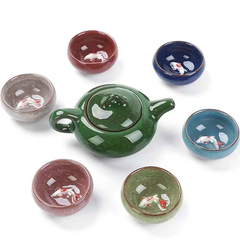 Crack glaze 3D fish Kung Fu Tea Set,Ceramic Sets,TeaCup,ChineseTravel Teapot, Drinkware Coffee&Tea Sets ,
Crack glaze 3D fish Kung Fu Tea Set,Ceramic Sets,TeaCup,ChineseTravel Teapot, Drinkware Coffee&Tea Sets ,