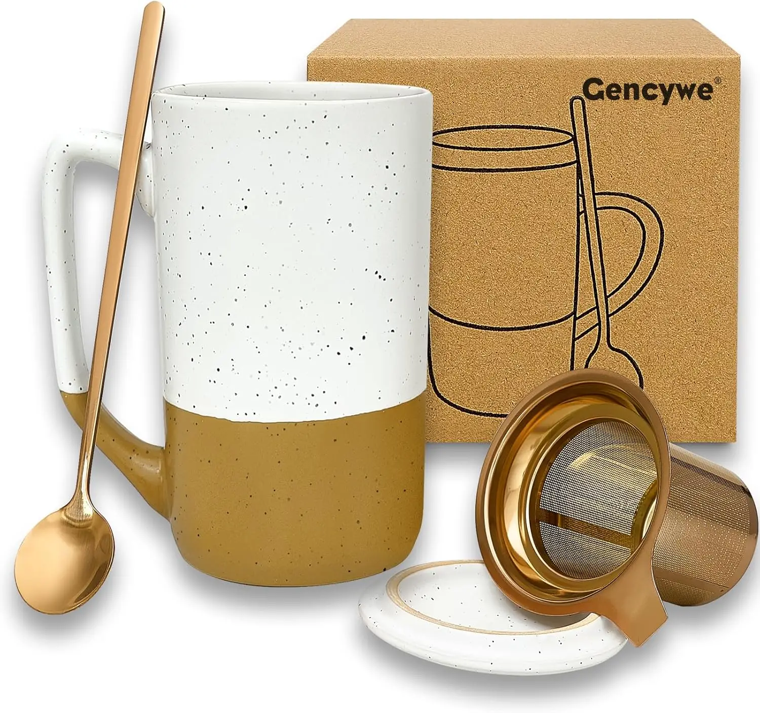 Large Ceramic Tea Cup with Infuser, Spoon & Lid, 16 oz Microwave Safe Mug, Rustic Matte Glaze
Large Ceramic Tea Cup with Infuser, Spoon & Lid, 16 oz Microwave Safe Mug, Rustic Matte Glaze