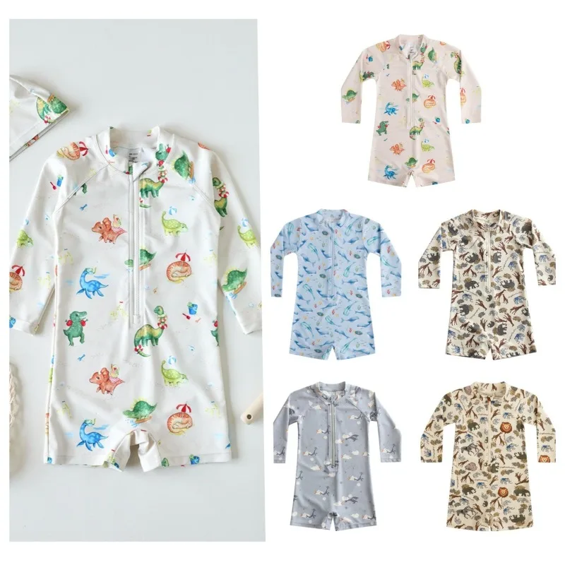Boys Long Sleeve One Piece Swimsuit Dinosaur Blue Whale Pattern Baby Safe Sunscreen Bathing Suit Kids Beach Vacation Swimwear
Boys Long Sleeve One Piece Swimsuit Dinosaur Blue Whale Pattern Baby Safe Sunscreen Bathing Suit Kids Beach Vacation Swimwear