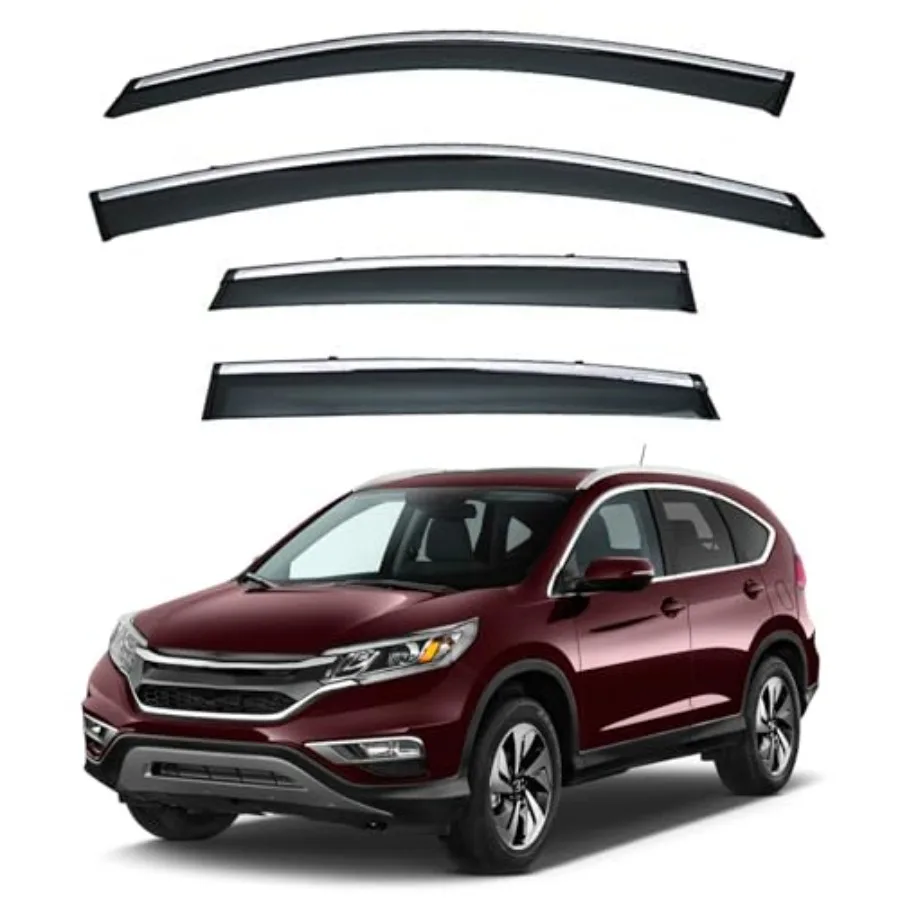 4pcs Smoke Tint with Chrome Trim Outside Mount Tape On/Clip On Style PVC Sun Rain Guard Vent Window Visors Compatible with 12-1
4pcs Smoke Tint with Chrome Trim Outside Mount Tape On/Clip On Style PVC Sun Rain Guard Vent Window Visors Compatible with 12-1