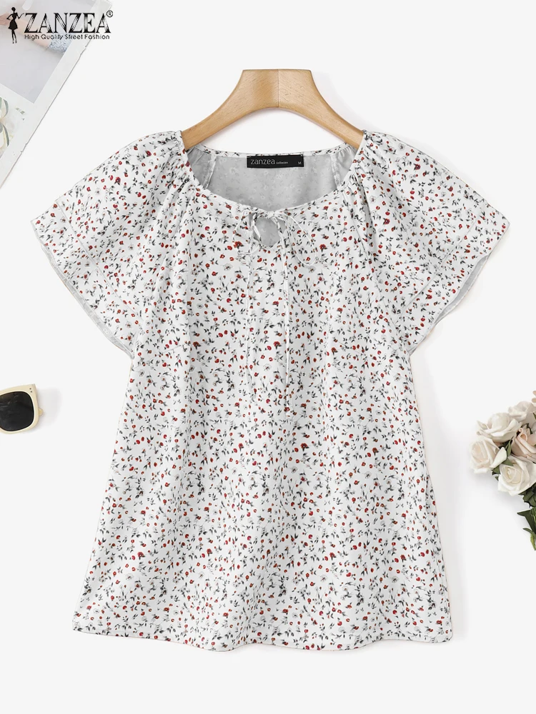 ZANZEA Holiday Lace Up Tunics Women Floral Printed Blouse Fashion Ruffled Short Sleeve Tops Vintage 2025 Summer Commuting Blusas
ZANZEA Holiday Lace Up Tunics Women Floral Printed Blouse Fashion Ruffled Short Sleeve Tops Vintage 2025 Summer Commuting Blusas