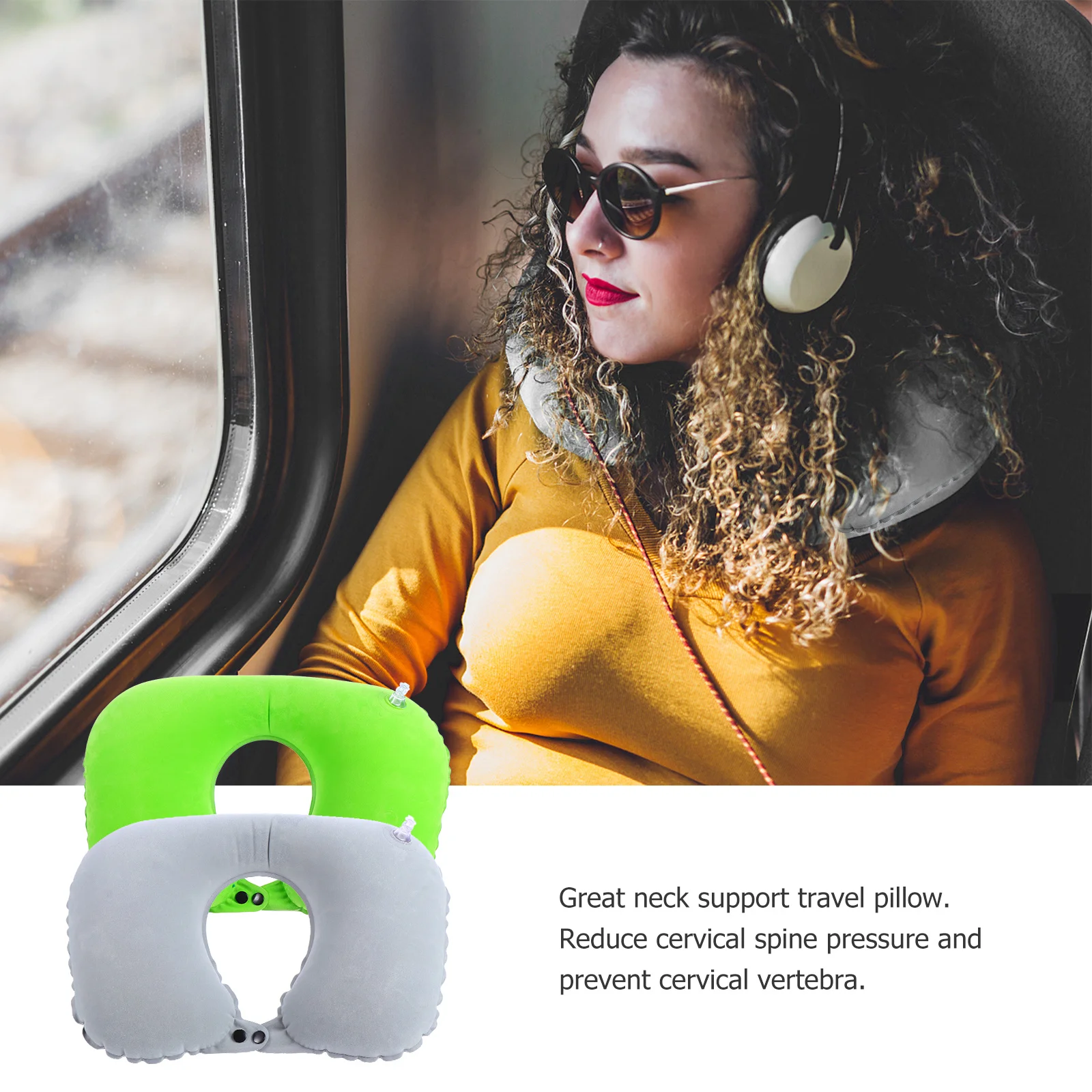 2 pcs Inflatable Pillows Lightweight Portable Travel Neck Support U-Shaped For Car Office Home Use
2 pcs Inflatable Pillows Lightweight Portable Travel Neck Support U-Shaped For Car Office Home Use