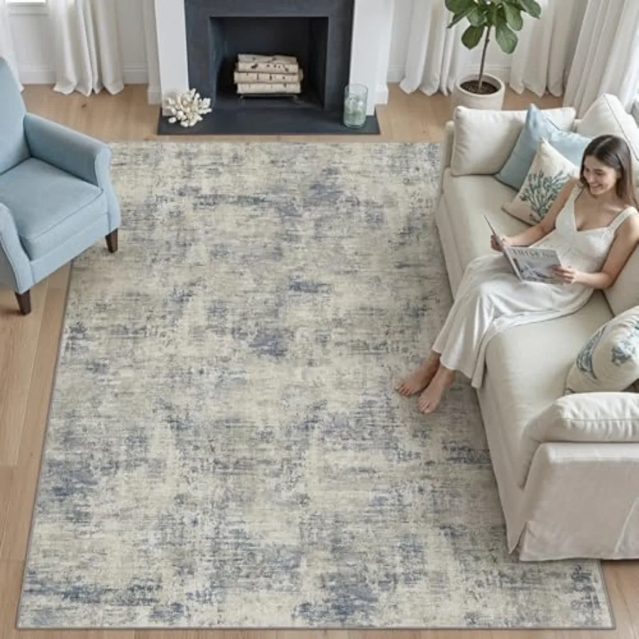 Washable Area Rug for Living Room 5x8, Modern Abstract Soft Indoor Large Rugs, Stain Resistant Low Pile Carpet with Non Slip Ba
Washable Area Rug for Living Room 5x8, Modern Abstract Soft Indoor Large Rugs, Stain Resistant Low Pile Carpet with Non Slip Ba
