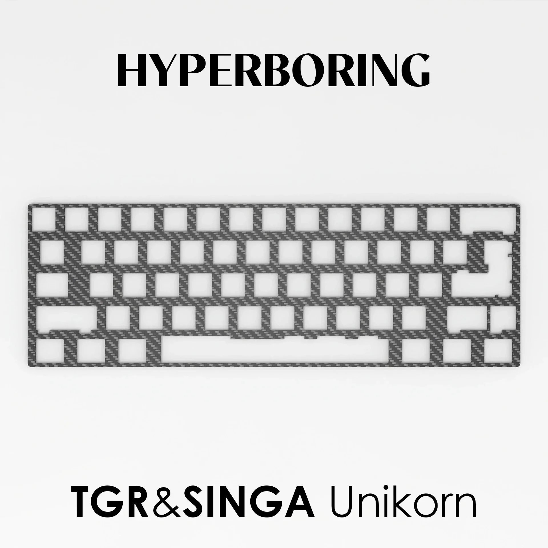 TGR Singakbd Unikorn keyboard carbon fiber plate brass PP (for pcb-mounted stab version )
TGR Singakbd Unikorn keyboard carbon fiber plate brass PP (for pcb-mounted stab version )