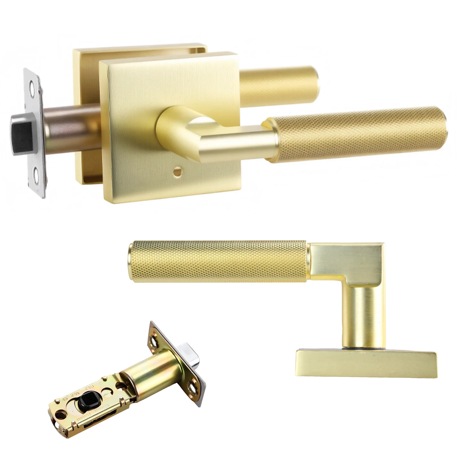 Reversible Keyless Doorknob Levers with Locks Matt Gold Privacy Door Lock for Left Right Sided for Bedroom & Bathroom Indoor
Reversible Keyless Doorknob Levers with Locks Matt Gold Privacy Door Lock for Left Right Sided for Bedroom & Bathroom Indoor