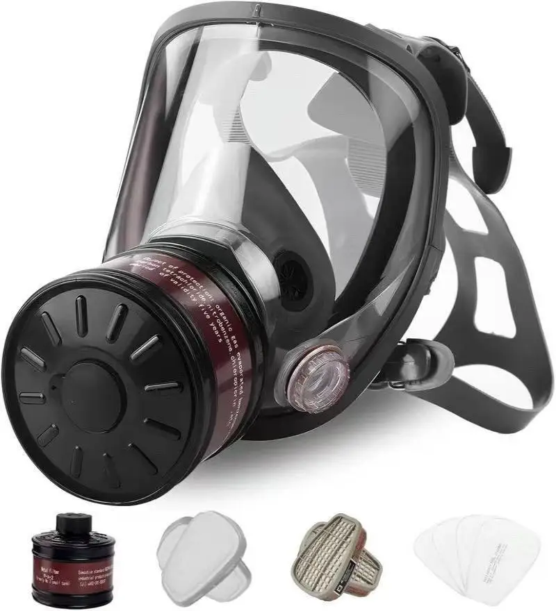 Full face respirator - mask with 40 mm gas filter canister for industrial gases, chemical, polishing, welding, spraying Gas mask
Full face respirator - mask with 40 mm gas filter canister for industrial gases, chemical, polishing, welding, spraying Gas mask