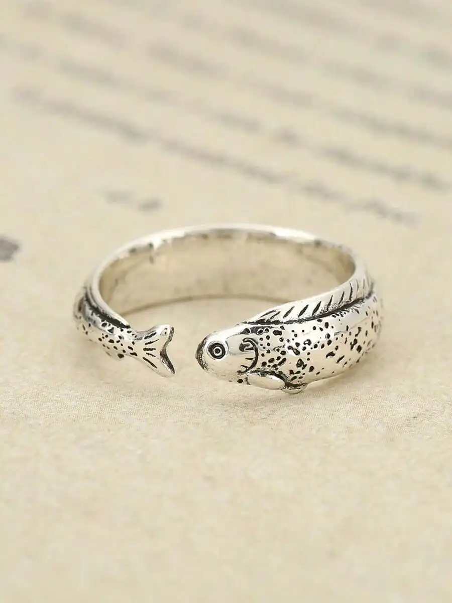 Vintage Style Fish Charm Open Ring For Adults Unisex Fashion Jewelry
Vintage Style Fish Charm Open Ring For Adults Unisex Fashion Jewelry
