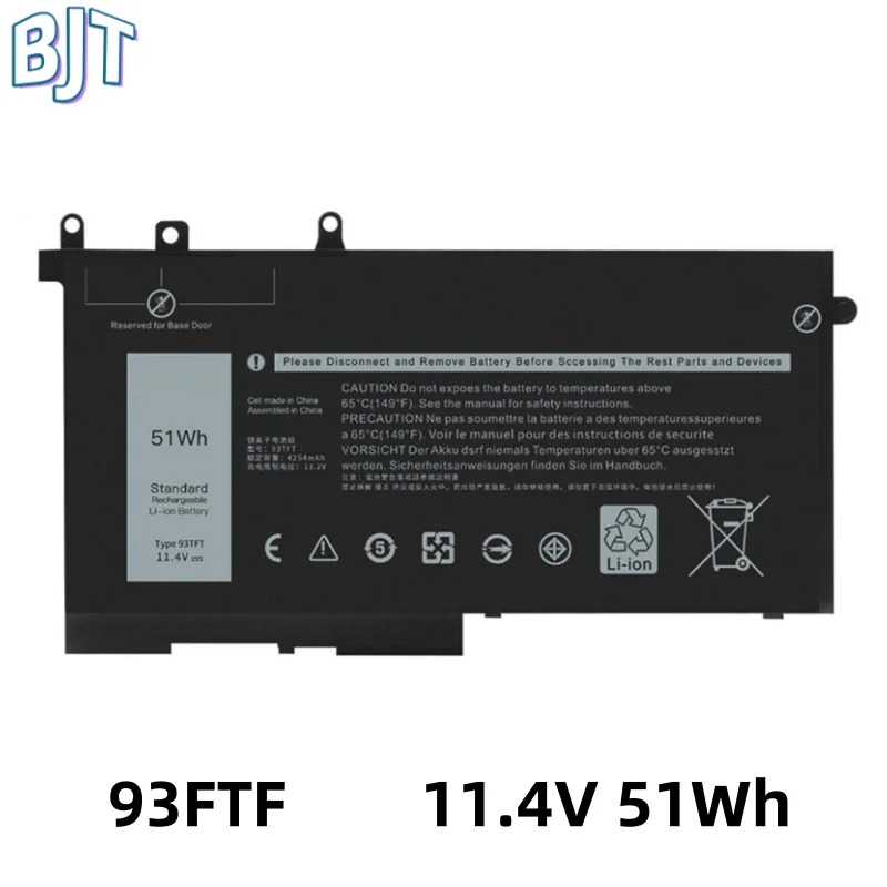 New 11.4V 51Wh Laptop Battery 93FTF for Dell Latitude 5280 5480 5580 5290 5490 E5280 E5480 E5580 E5290 E5490 E5590 D4CMT 4YFVG
New 11.4V 51Wh Laptop Battery 93FTF for Dell Latitude 5280 5480 5580 5290 5490 E5280 E5480 E5580 E5290 E5490 E5590 D4CMT 4YFVG