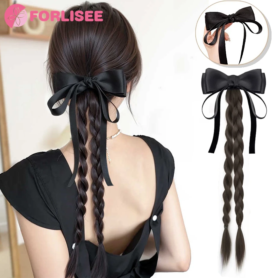 FORLISEE Synthetic 18 Inch Bow Claw Clip High Ponytail with Double Twist Long Braid Hair Accessories New Chinese Ponytail Wig
FORLISEE Synthetic 18 Inch Bow Claw Clip High Ponytail with Double Twist Long Braid Hair Accessories New Chinese Ponytail Wig