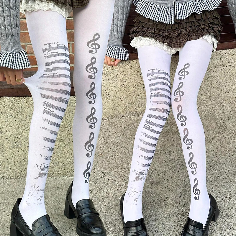 Fashion Music Note Print Tights Women Sexy White Pantyhose Sweet Cool Thigh High Elastic Socks Lolita JK Hosiery Y2K Stocking
Fashion Music Note Print Tights Women Sexy White Pantyhose Sweet Cool Thigh High Elastic Socks Lolita JK Hosiery Y2K Stocking