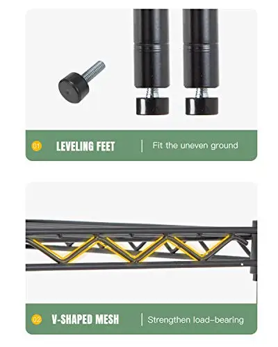 Black 5-Level Adjustable Steel Wire Shelf Unit 36”W × 14”D × 72”H Heavy Duty Storage Rack With 1250 Lb Capacity
Black 5-Level Adjustable Steel Wire Shelf Unit 36”W × 14”D × 72”H Heavy Duty Storage Rack With 1250 Lb Capacity