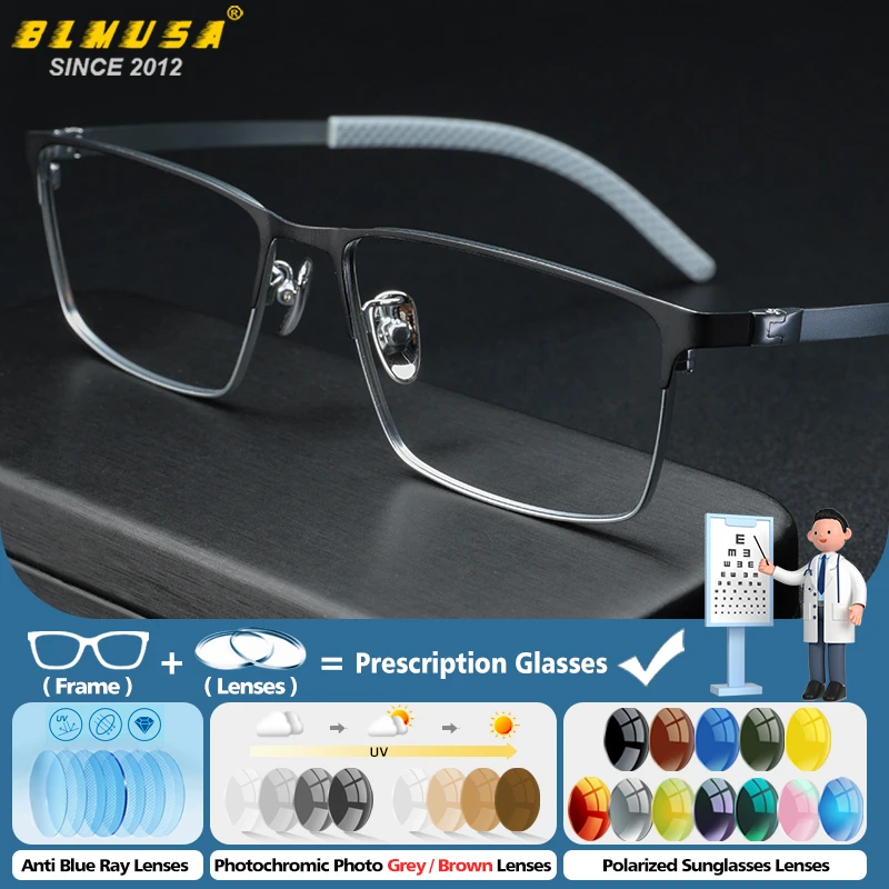 BLMUSA New Square Progressive Prescription Glasses Men Half-Frame Ultralight Titanium Myopia Anti Blue Right Optical Eyeglasses
BLMUSA New Square Progressive Prescription Glasses Men Half-Frame Ultralight Titanium Myopia Anti Blue Right Optical Eyeglasses