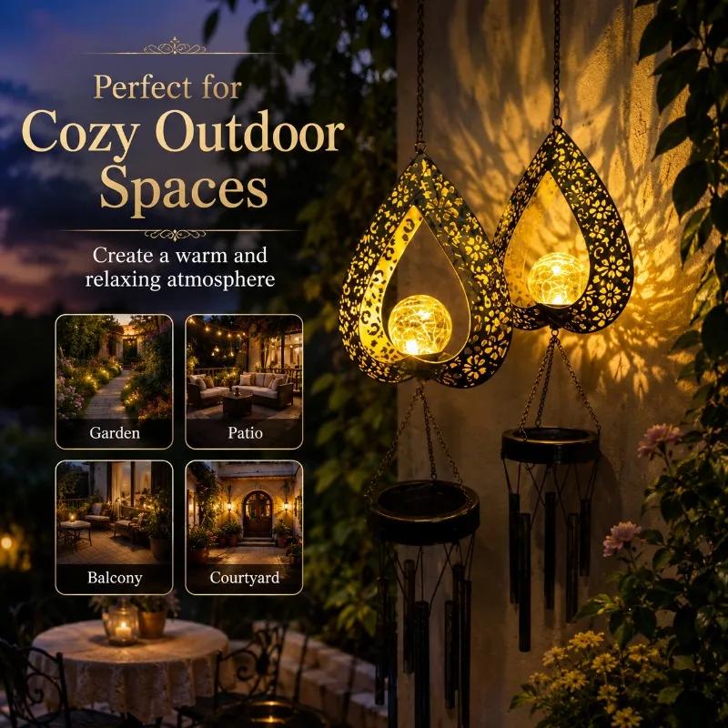 Solar Waterproof Iron Art Heart Wind Chime Courtyard Landscape Garden Villa Outdoor Atmosphere Decoration Lighting Fixtures
Solar Waterproof Iron Art Heart Wind Chime Courtyard Landscape Garden Villa Outdoor Atmosphere Decoration Lighting Fixtures