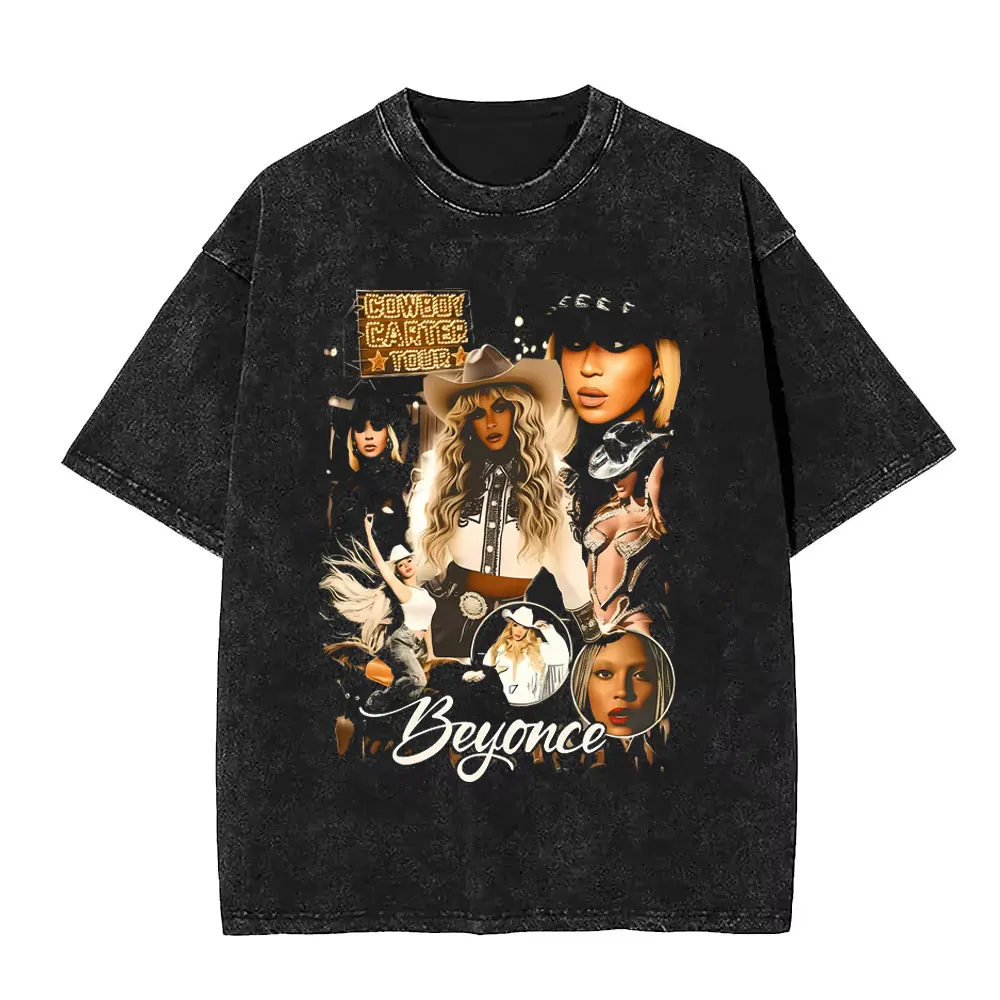 Washed Vintage Beyonce Cowboy Carter Tour Merch T-shirt Men Women Fashion Pop Music T-shirts Unisex Casual Oversized T Shirts
Washed Vintage Beyonce Cowboy Carter Tour Merch T-shirt Men Women Fashion Pop Music T-shirts Unisex Casual Oversized T Shirts