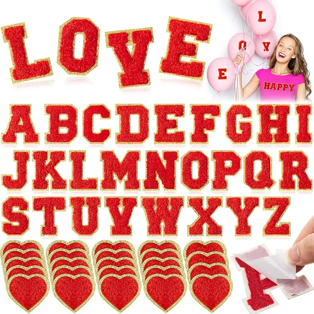50 Pcs Valentine‘s Day Heart Chenille Letter Patches Red Patches Self Adhesive Letter Patches Heart Iron on Valentines Stick
50 Pcs Valentine‘s Day Heart Chenille Letter Patches Red Patches Self Adhesive Letter Patches Heart Iron on Valentines Stick