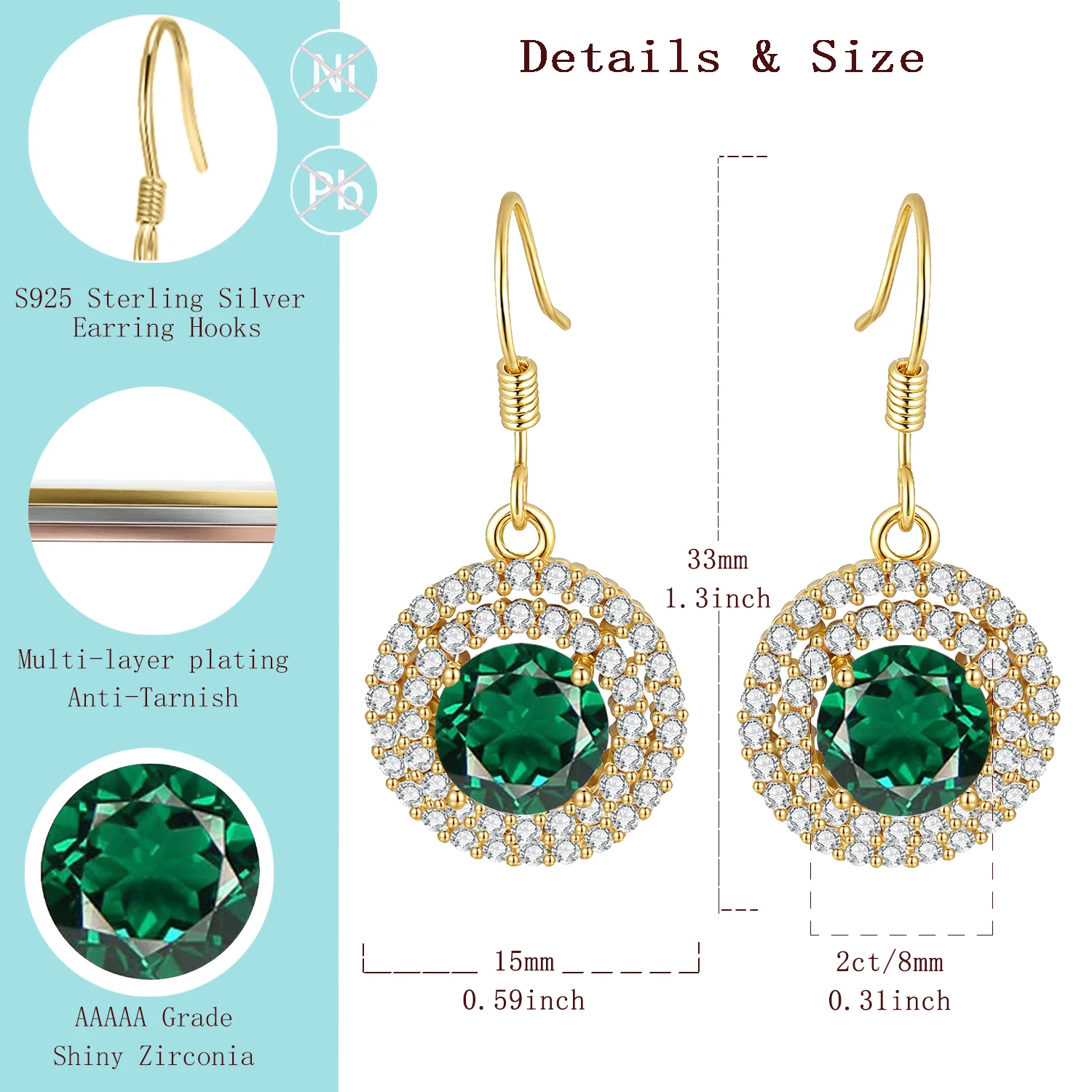 LAMVOICE gift for daughter, S925 sterling silver, valentine’s Day, designer item high quality, 4 carat zirconia earrings
LAMVOICE gift for daughter, S925 sterling silver, valentine’s Day, designer item high quality, 4 carat zirconia earrings